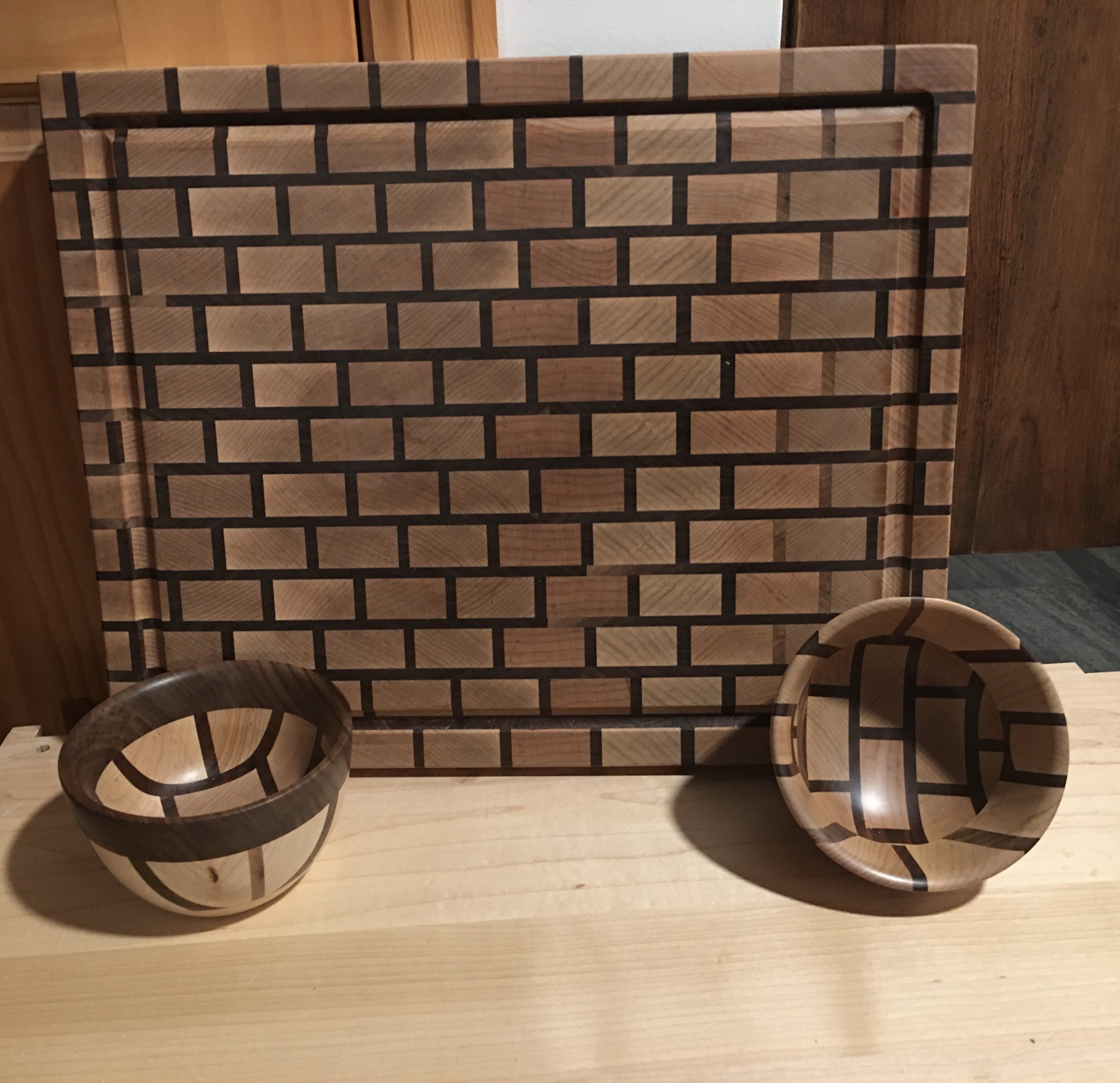 Cutting Board with Bowls